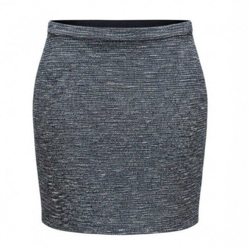 Ann Taylor Tweed Skirt Women Large Petite Black Dark Academia Career Preppy Mod